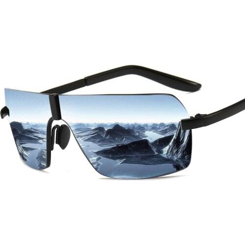 Polarized Men Sunglasses Rimless Metal Frames Sun Glasses for Male Vintage Retro Driving Square Man Glasses Brand Designer Uv400