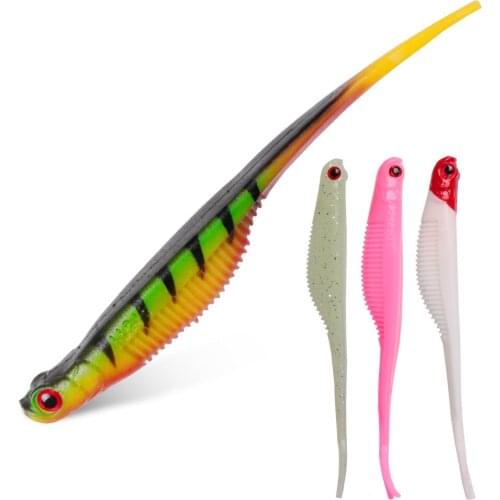 1pcs Soft Silicone Bait Fishing Lure 12.5cm/7.5g 3D eyes Artificial tail Open-forked Baits Jig Wobbler Worm Carp Fishing Bait