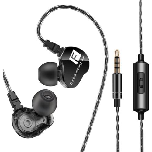 2019 New QKZ CK9 Earphone Dual Moving Coil In-ear Headset Heavy Bass Stereo Earphone HIFI DJ Sport Earphone Headset Earbud