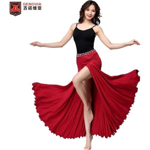 New Women Belly Dance Costumes Performance Club Stage 2Pics Top &Long Skirt Gift