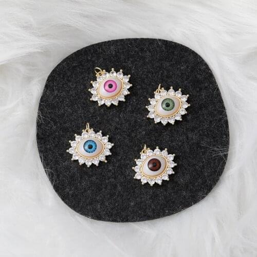 Evil Blue Eyes Eye of Horus Charms Micro Pave CZ Designer Cute Pendant Charms for Jewelry Making DIY Earrings Bracelet Necklace