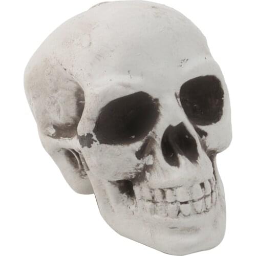 P82F Plastic Human Mini Skull Decor Prop Skeleton Head Halloween Coffee Bars Ornament