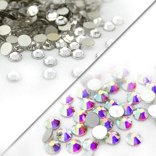 1440PCS ss3~ss40 rhinestone flatback Hotfix Crystal Clear AB Glass Strass Nail Rhinestoens for DIY Handcraft 3D Nail Art Decor