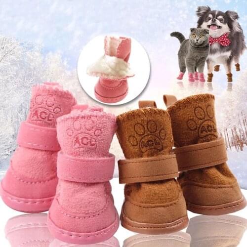 Dropshipping Warm Pet Dog Cat Winter Shoes For Dogs Non-slip Dog Snow Boots Chihuahua Shih Tzu Shoe Zapatos Best Selling Product