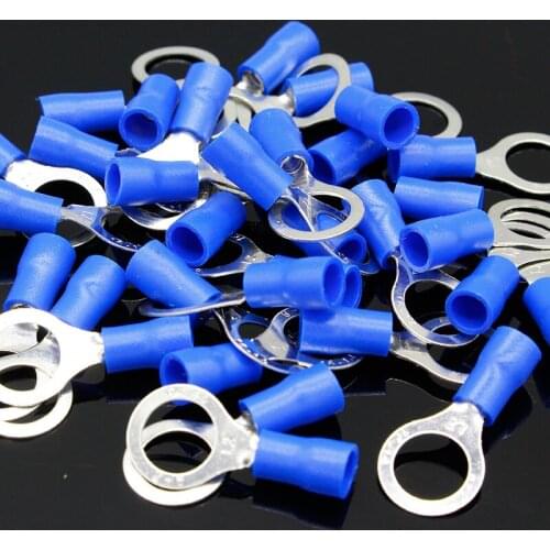 RV2-10 Blue Ring insulated terminal Cable Wire Connector suit 1.5-2.5mm cable Crimp Terminal 100PCS/Pack RV2.5-10 RV