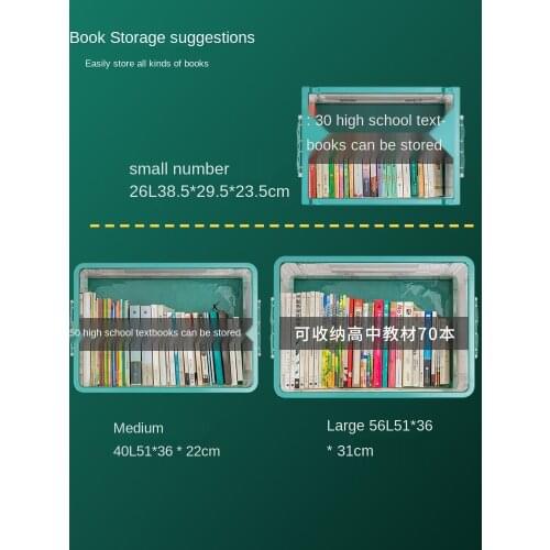 Folding storage box household plastic transparent large book box student book storage box book sorting box artifact