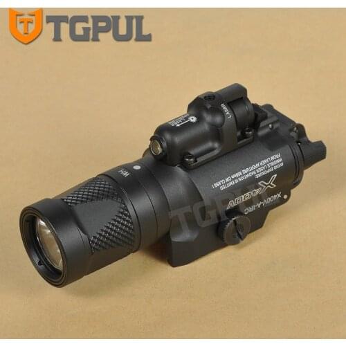 TGPUL Tactical X400V Pistol Flashlight Red Laser Constant / Momentary/ Strobe Weapon Light LED Handgun Airsoft Hunting Shooting