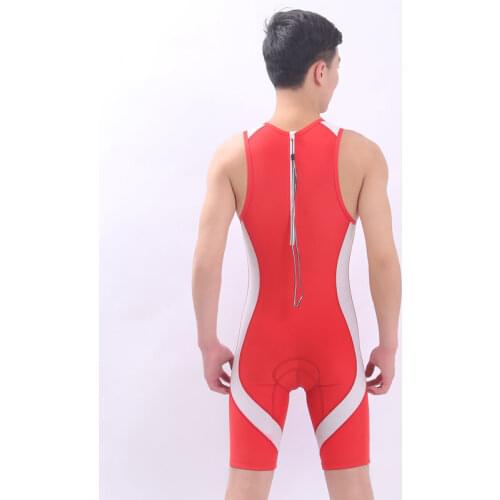 Unisex competition lycra knee length swim triathlon suit sharkskin one piece professional racing training swimwear