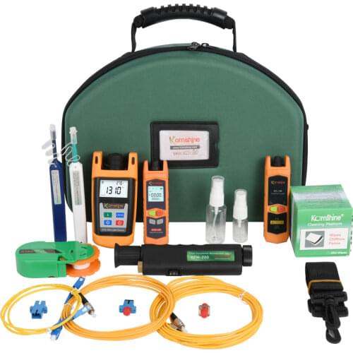 Fiber Toolkit Komshine KLT-7E incl Fiber Optic Power Meter, SM Light Source,1mw VFL, Fiber Cleaner KOC-250