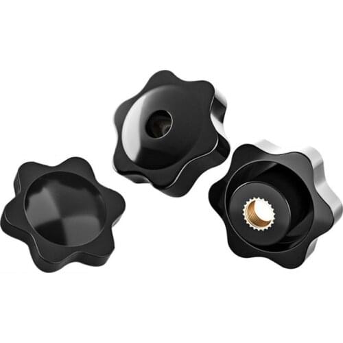 15/10/5pcs M4 M5 M6 M8 M10 M12 Plum Hand Tighten Nuts Handle Thread Star Mechanical Black Thumb Nuts Clamping Knob Manual Nuts