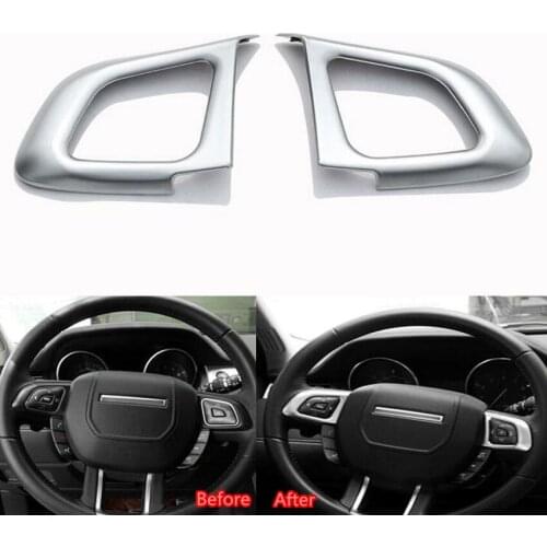 YAQUICKA 2Pcs/set Auto Car Steering Wheel Sequins Cover Trim For Range Rover Evoque 2012-2016 Steering-wheel Car-covers Sticker