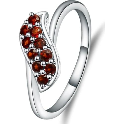 Gems Ballet Classic 0.63Ct Natural Red Garnet Gemstone Engagement Rings For Women 925 Sterling Silver Fashion Fine Jewelry