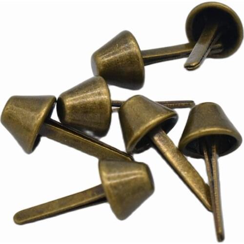 100pcs Bronze Round Dome Purse Feet 8mm Handbag Nailheads Round Dome studs,leather purse feet,bag cone feet