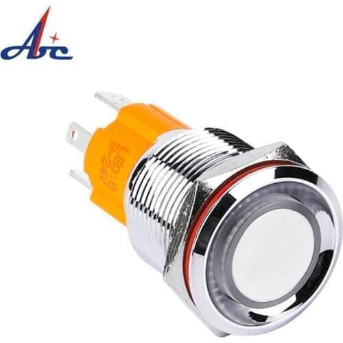 16mm 10A Big Current switch 12V 24V Ring Light Latching Momentary metal push button switch