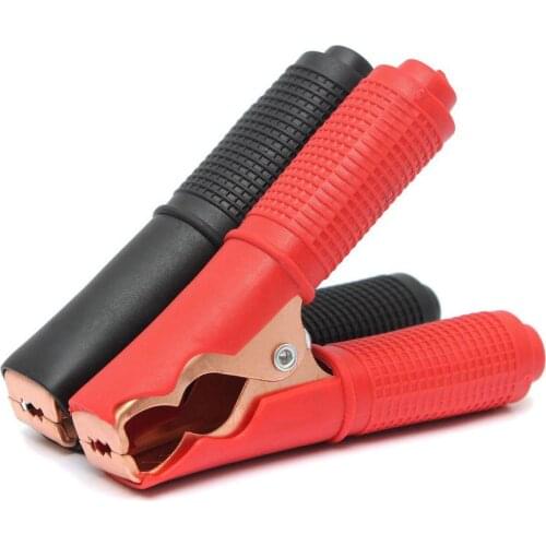 2Pcs Red+Black Car Vehicle Battery Test Crocodile Clips Clamps Tool