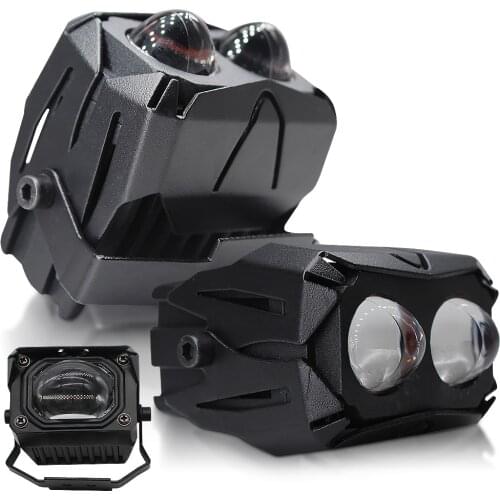 2pcs Bi LED Lens Dual Colors Motorcycle Projector Headlight Spotlight Moto Bike 8000LM Headlamp Car Fog DRL Driving Lights 12V