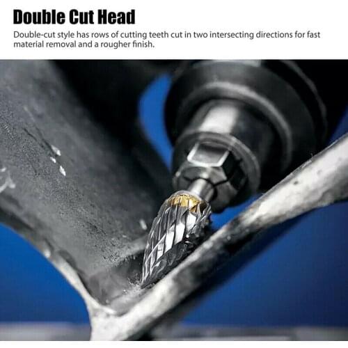 20PCS Double Cut Solid 3mm Shank Tungsten Carbide Rotary Files Burrs Engraving