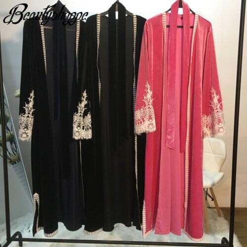 2020 New Design High Quality Beautiful Lady Modest Fashion Velvet Dress Pattern Latest Abaya Designs Dubai Middle East Fashion