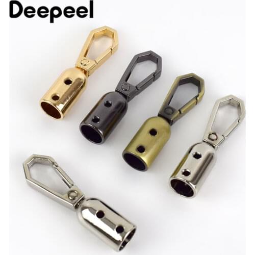 4/10pcs 8.5x45mm Handbag Tassel Cap Clasp Hook Connector Bag Hanger Metal Buckles Bags Strap Stopper Cord Lock DIY Accessories