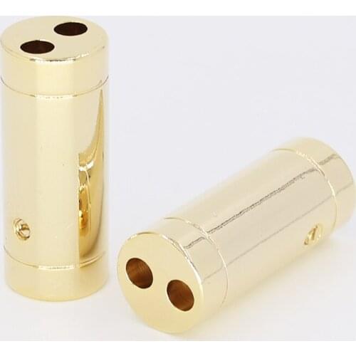 4 pcs Gold Plated Speaker Cable Audio Cable Wire Pants Boots Y splitter 1 to 2 10MM Cable Pants