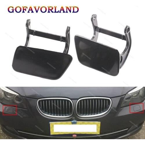 51117060585 51117060586 2Pcs Left & Right Headlight Washer Nozzle Cover Cap Unpainted For BMW 5 SERIES E60 E61 2003-2009