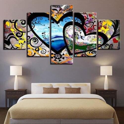 5D Diy Diamond Painting Full Square & Round Abstract Hearts Love 5Piece Embroidery Painting Cross Stitch Pictures Of Rhinestones