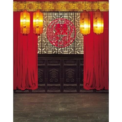 5x7ft Chinese Traditional Wedding Room Best Wishes Photography Backdrops Photo Props Studio Background