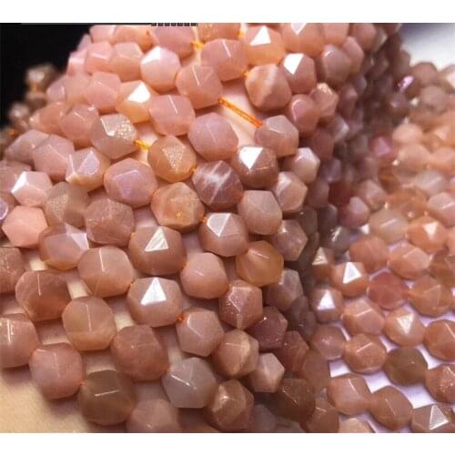 Loose beads pink sunstone faceted 9-10mm 14inch for DIY jewelry making FPPJ wholesale beads nature
