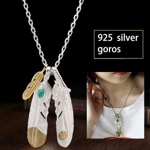 925 Sterling Silver Pendant Necklaces Feather Charm Punk Link Thai Silver Eagle Chain For Men And Women Takahashi goros jewelry