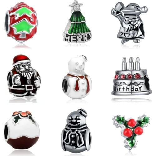 DIY christmas beads jewelry bijoux bracciale bisuteria french bead silver perfumes mujer originales bracelet charms