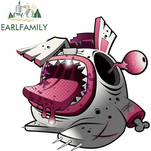 EARLFAMILY 13cm x 12.9cm For Zombie Rabbit Vinyl Material Car Stickers Creative Decal Refrigerator Decoration Body For Car