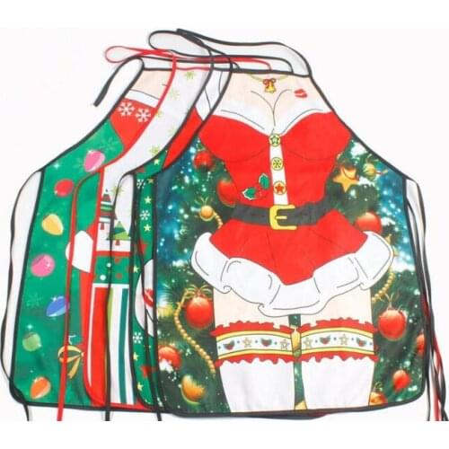 1PC Christmas Printing Aprons Fashion Elves Apron Whimsy Novelty Gift Kitchen Apron Chef Waiter Kitchen Cook Apron QA 262