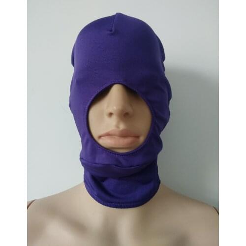 Purple Mask open norse and mouth Adults unisex Zentai Costumes Party Accessories Halloween Cosplay hood
