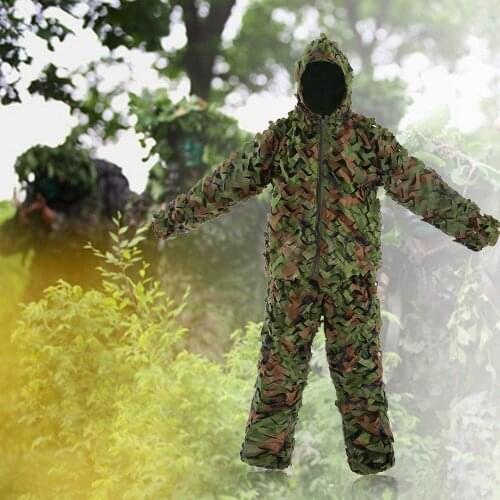Camouflage Leafy Woodland Ghillie Suits casual Hunter Suit Jacket Pants Hunter Clothing
