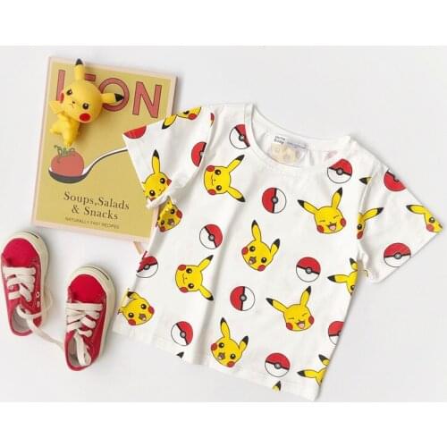 Tonytaobaby Summer New Boys and Girls Full of Cotton Cartoon Printed Short Sleeve T-shirt