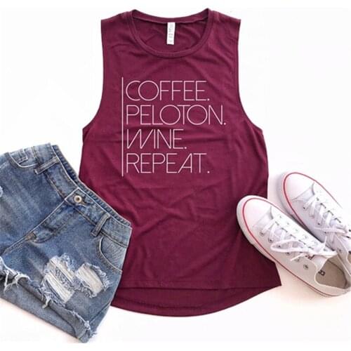 Custom Name COFFEE PELOTON WINE PEREAT Tanks Bachelorette Party Tanks Birthday Party Tanks Running Tanks Summer Woman Tanks