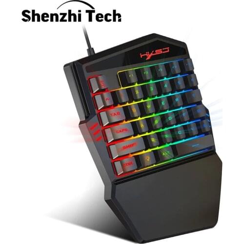 One-Handed Gaming Keyboard Mechanical Keyboard for PUBG Portable Gaming Keypad RGB Backlight Ergonomic Game Controller for PC