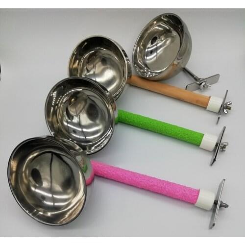 Bird Parrot Mynah Stainless Steel Food Bowl Cup Basin Manger