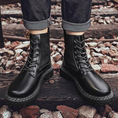 For ankle Winter vesonal mens winter 2020 boty western high zapatos leather BOOTS men shoes punk home mens platform dress Mens