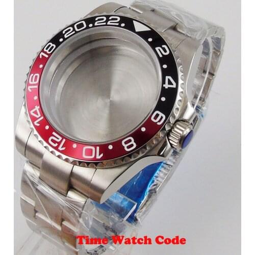 40mm Watch Case Parts Fit for NH35 NH36 movement with Stainless Steel bracelet Sapphire Glass Ceramic Bezel Insert