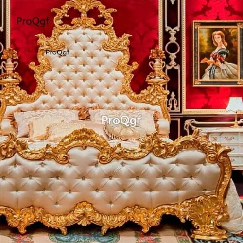 Prodgf 1Pcs A Set Romantic Brilliant Castle Princess Bedroom Bed(no mattress)