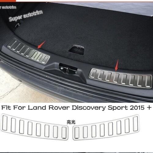 Lapetus Rear Bumper Foot Plate Trunk Door Sill Guard Cover Kit More Protector Fit For Land Rover Discovery Sport 2015 - 2021