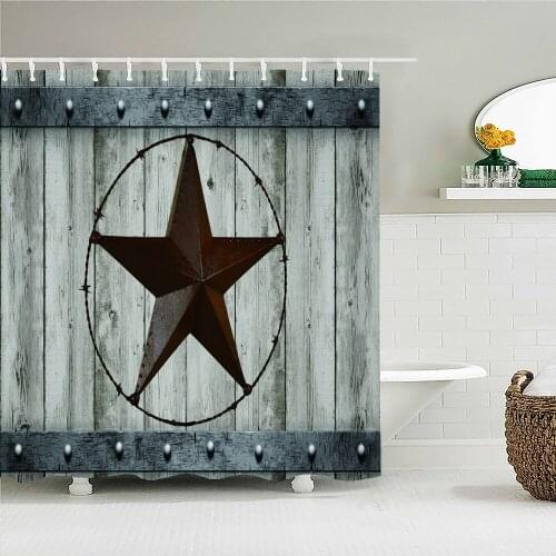 Vintage Style Retro Wall Hanging Cowboys Bathroom Shower Curtains Waterproof Polyester Multi-size Bath Curtains With Hooks