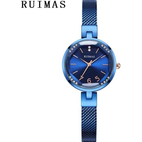 Casual Ladies Luxury Watches Women Super Slim Mesh Stainless Steel Fashion Dress Wristwatches Relogio Feminino RUIMAS Clock
