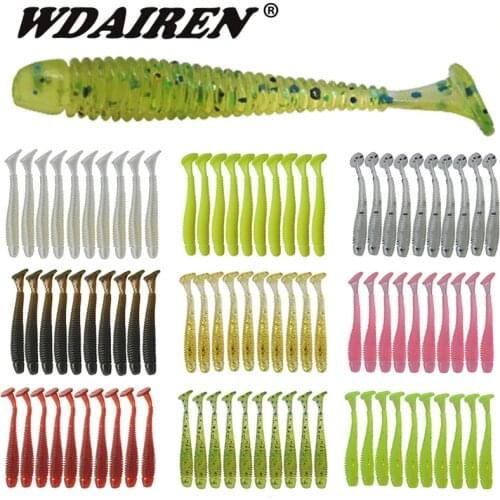 20PCS Wobblers silicone soft Lure Worm spiral Carp fishing soft baits 45mm 0.7g Swimbaits tackle Artificial Rubber Bait Peche
