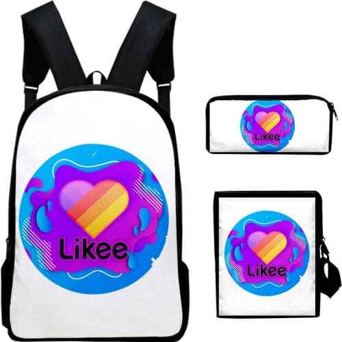 3pcs/Set Backpack 2020 New Likee Fashion Casual Backpack Shoulder Bags 3D Print School Bag Mochilas Student Backpack
