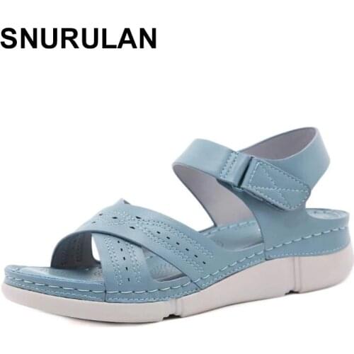 SNURULANBreathable Sandals women summer 2021 Top Brand Running Sports Black Blue Shoes Soft Open Toe Sandals Zapatos De Mujer