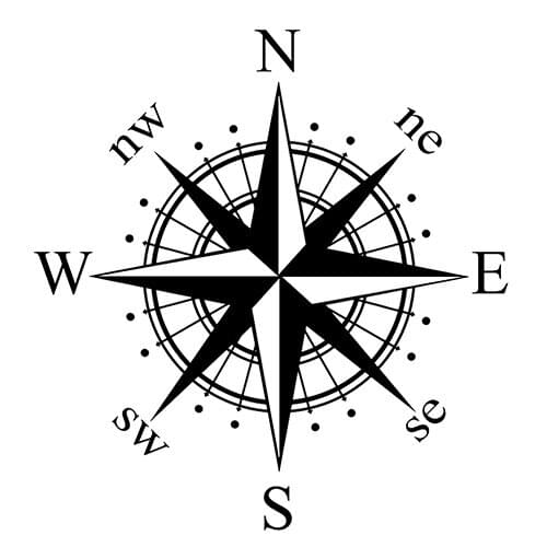 Car Stickers Decor Motorcycle Decals Navigation Compass Vinyl Decorative Accessories Waterproof PVC,15.5cmx15.5cm