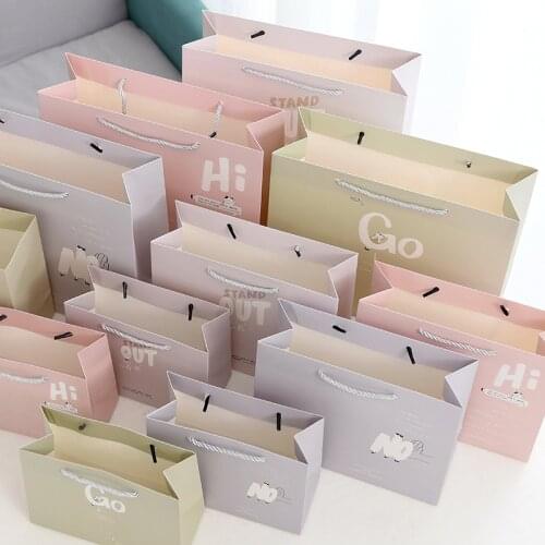Cartoon Alphabet High Quality Simple Paper Gift Bag Paper Candy Box Wedding Christmas Birthday Party Gift Packing Reusable Bags