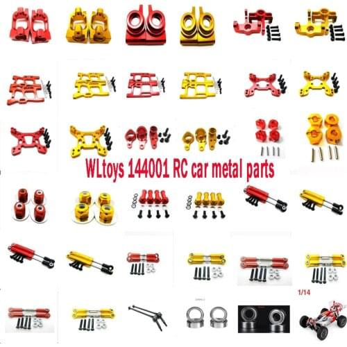 WLtoys 144001 RC Car Upgrade metal spare parts swing arm drive shaft shock absorber pull rod Combiner steering cup bearing etc